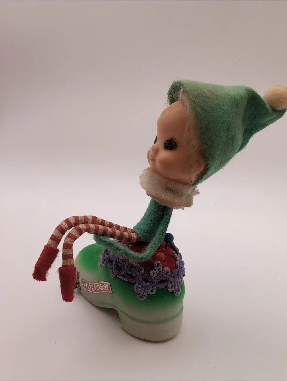 Vintage Pixie Elf Doll Tape Measure / Pincushion Japan 4